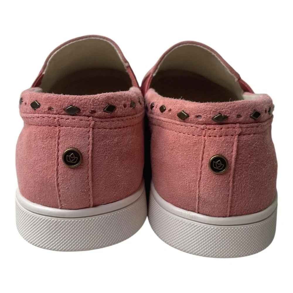 Spenco Women’s Santa Barbara Rivet Pink Leather Slip On Sneakers
